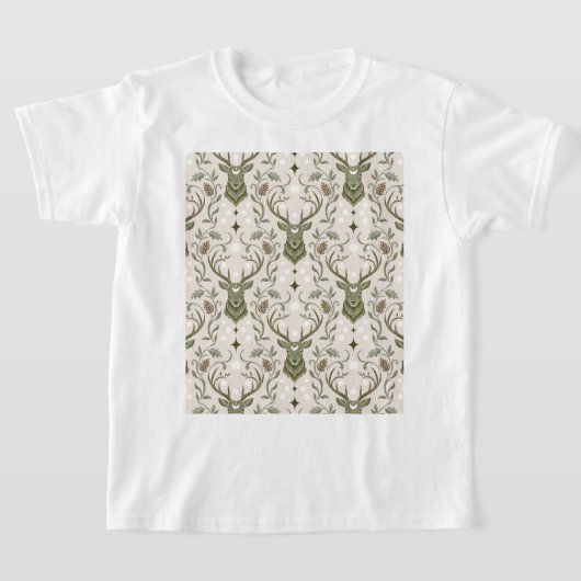 トライバル・ボホ・ディア、鹿の夢 Tシャツ (レイダウン)