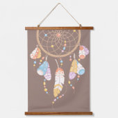 トライバル・ボホ・ドリームキャッチャーON BROWN SET 吊り下げ型タペストリー (正面2)