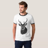 トライバル・マンダラ・シカ柄タンクトップ Tシャツ (正面フル)