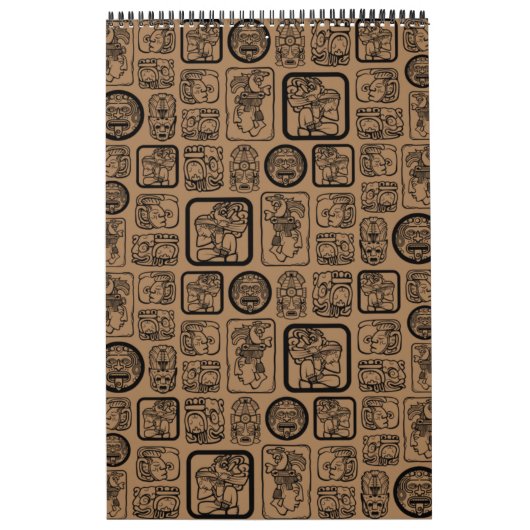 トライバルMAYA古代マスクパターン1 カレンダー (カバー)