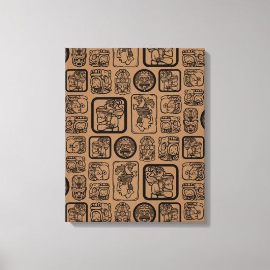 トライバルMAYA古代マスクパターン1 キャンバスプリント (正面)