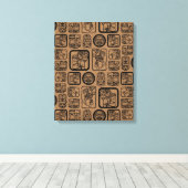 トライバルMAYA古代マスクパターン1 キャンバスプリント (インサイチュ (ウッドフロア))