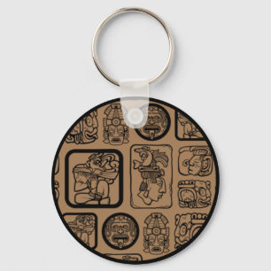 トライバルMAYA古代マスクパターン1 キーホルダー