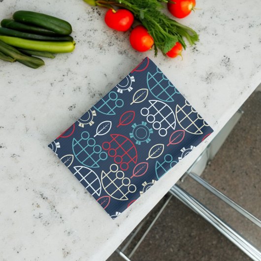 トライバ伝統的ル・パターン・アート キッチンタオル