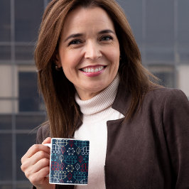 トライバ伝統的ル・パターン・アート コーヒーマグカップ