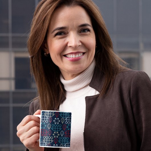 トライバ伝統的ル・パターン・アート コーヒーマグカップ