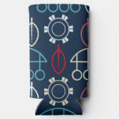 トライバ伝統的ル・パターン・アート スリム缶クーラー (裏面)