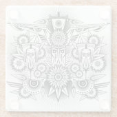 トライバ芸術的ルデザイン ガラスコースター (裏面)