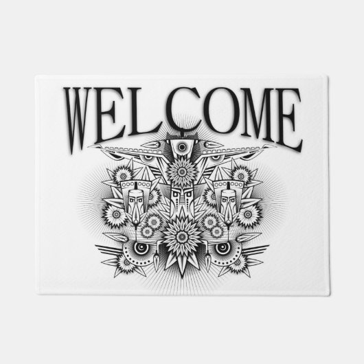 トライバ芸術的ルデザイン ドアマット (正面)