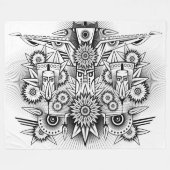 トライバ芸術的ルデザイン フリースブランケット (正面(横))