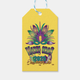 トライフェザーマルディグラスマスクラベル- 2025 ギフトタグ