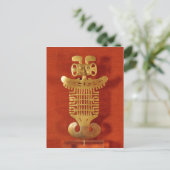 トライマオーナメントの人の頭の型枠 ポストカード (スタンド正面)