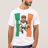 トライラインへサムズアップ アイリッシュラグビーの歓喜 Tシャツ (正面)