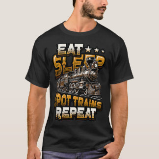トラインスピッ食べトスリープトレインの列車恋人を繰り返す Tシャツ