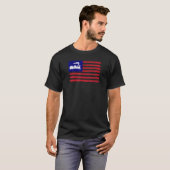 トラインスポッティング列車バフ鉄道ファン米国国旗 Tシャツ (正面フル)