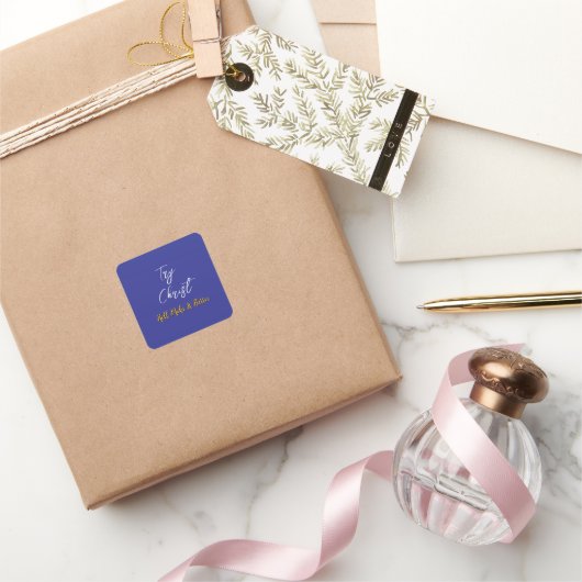 トライ深いブルー スクエアシール (ギフト)