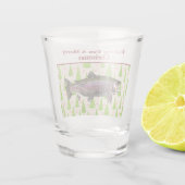 トラウおもしろい魚釣りプンクリスマスフェスティバルカスタム ショットグラス (裏面)