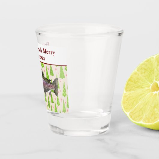 トラウおもしろい魚釣りプンクリスマスフェスティバルカスタム ショットグラス (右)