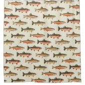 トラウガロール魚釣りクリーム シャワーカーテン (正面)