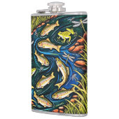 トラウストリーム調和-フォークアートフィッシュ、カエル フラスク (左)