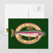 トラウトのキャッチ&リリース魚釣り ポストカード (正面/裏面)