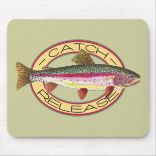 トラウトのキャッチ&リリース魚釣り マウスパッド