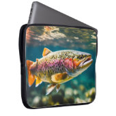 トラウトテーマエレクトロニクスバッグ ラップトップスリーブ (正面右)