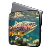 トラウトテーマエレクトロニクスバッグ ラップトップスリーブ (正面左)