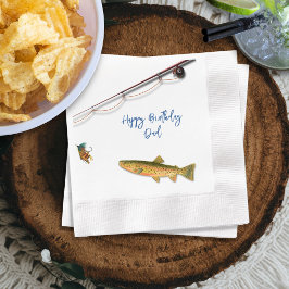 トラウトフィッシュの誕生日おめでとう 大人のパーティー 縁ありカクテルナプキン