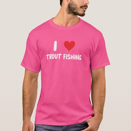 トラウトフィッシング大好き - 釣り人 魚 湖 川 Tシャツ (正面)