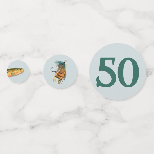 トラウト魚釣りフィッシャーマンズ誕生日 コンフェッティ (正面)