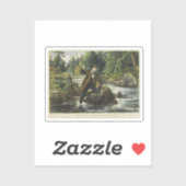 トラウト魚釣りプリントバイキュリアアンドイヴ シール (シート)