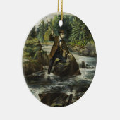 トラウト魚釣りプリントバイキュリアアンドイヴ セラミックオーナメント (右)