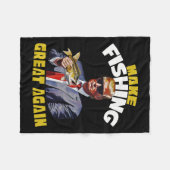 トラウト魚釣りメイク魚釣り素晴らし再びトランプが勝った2 フリースブランケット (正面(横))