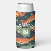 トラウト魚釣りモノグラム スリム缶クーラー (Seltzer正面)