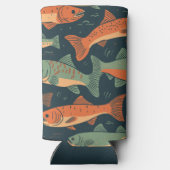 トラウト魚釣りモノグラム スリム缶クーラー (裏面)