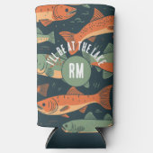 トラウト魚釣りモノグラム スリム缶クーラー (正面)