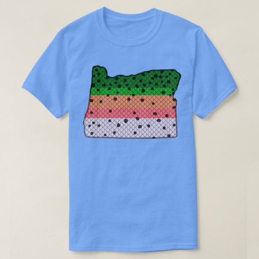 トラウト魚釣りレインボートラウトパターンオレゴン州M Tシャツ (デザイン正面)
