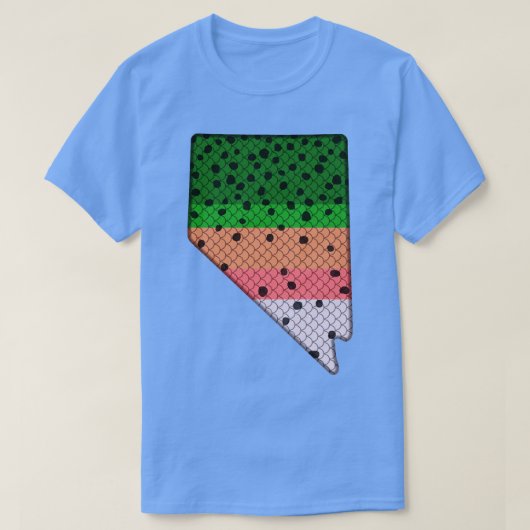 トラウト魚釣りレインボートラウトパターンネバダ州M Tシャツ (デザイン正面)