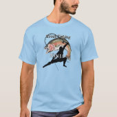 トラウト魚釣り忍者ライト魚釣り Tシャツ (正面)