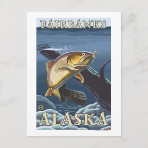 トラウト魚釣り断面 – フェアバンクス ポストカード
