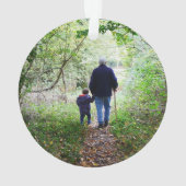 トラウト魚釣り祖父写真テンプレート オーナメント (裏面)