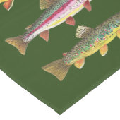 トラウト魚釣り、アングリング ミディアムテーブルランナー (コーナー)