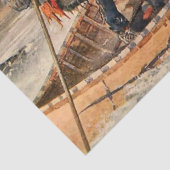 「トラウト魚釣り」ウェスタン・アートbyフランク・フェラー 薄葉紙 (詳細)