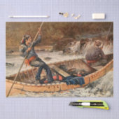 「トラウト魚釣り」ウェスタン・アートbyフランク・フェラー 薄葉紙 (クラフト)