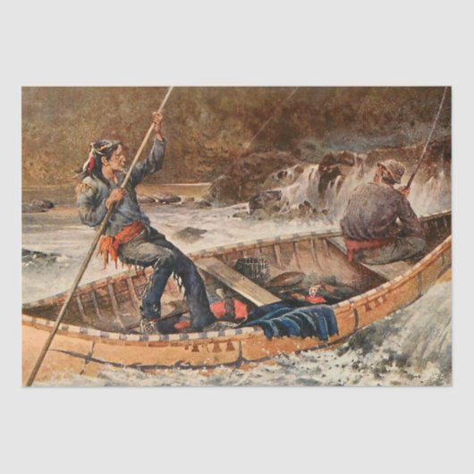 「トラウト魚釣り」ウェスタン・アートbyフランク・フェラー 薄葉紙 (正面)