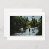 トラウト魚釣り、ミシガン州エスカナバの近くヴィンテージ ポストカード (正面/裏面)