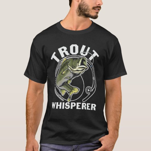 トラウト魚釣り- Slhead Trout Whisperer クール Graphi Tシャツ (正面)