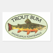 トラウバム魚釣り 長方形シール (正面)