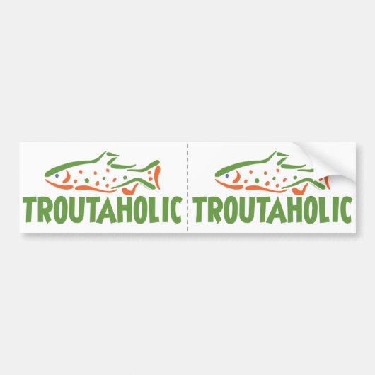 トラウフィッシャーマン魚釣り バンパーステッカー (正面)